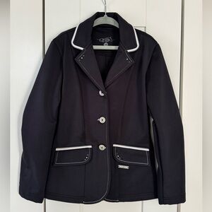 Chic Black Kids Blazer with White Accents